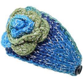 KMystic Winter Two Tone Flower Headband (Tie Dye Blue)