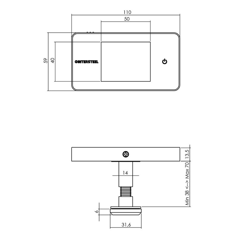 Intersteel 4055 Digital Door Viewer - Black/Silver