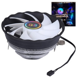 DS Aluminum Heat Sink 1500RPM Fin CPU Cooler, Aluminum Extrusion Cooling CPU Fan for LGA 775/1155/1156 (Axis Rainbow Auto Change, C Series)