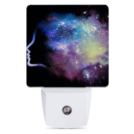 Jopowide Abstract Girl Night Light, Starry Sky Night Lights Plug into Wall Decor for Bedroom, Bathroom, Hallway, Kitchen, Dusk to Dawn Sensor Nightlights for Girls Women Room Gifts