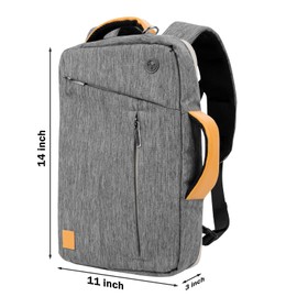 BPC Convertible Messenger Backpack for 11-Inch Laptops – Multi-Functional Travel & Work Bag with Adjustable Straps, Earphone Slot, Hidden Backpack Harness (Gray)
