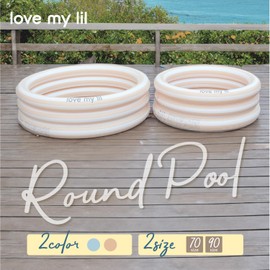 Love Myrill LP-70SS Round Pool, 27.6 inches (70 cm), 35.4 inches (90 cm), For Ages 1 and Up, Matte Texture, Dull Color, Stripe, Stylish, For Kids, Leisure Pool, Water Play, Summer Vacation, Sand