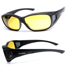 Adventure Oh TSC50 Over-the-Glasses, Polarized Sunglasses, Blue Light Cut, Polarized Glasses, Stylish, Sports, Drive, Sabae, Isendo, SC-80 (Polarized Lenses: Night Yellow)