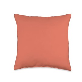 Simple Terracotta Color Throw Pillow