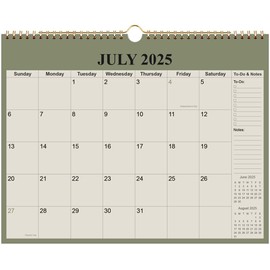 Calendar 2025-2026 - 18 Months Wall Calendar from July 2025 to December 2026, 2025-2026 Wall Hanging Calendar Planner with Thick Paper, 12" x 14.5", Cyan