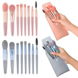 LHLZNB 2 sets of 16 pcs Premium Make Up Brushes Set - Real Techniques Makeup Brushes - Includes Makeup Brush Set, Make Up Brushes, and Make Up Brush Set for Professional and Travel Use