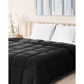 The Ultimate Luxury Fluffy Down Alternative Comforter Plush Premium Duvet Insert Thick Comforter All Season Breathable Hotel Collection Puffy Comforter - Queen Black …