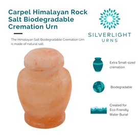 Carpel Himalayan Rock Salt Extra Small Biodegradable Eco Urn for Sea or Earth Burial, Child Urn, 5.25 Inches High