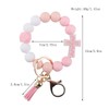 Jesemiah Flower Cross Silicone Beaded Wristlet Keychain Bracelet For Women