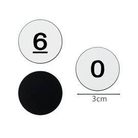 StayMax White Plastic Numbered No Hole Round Number Plates 0-100