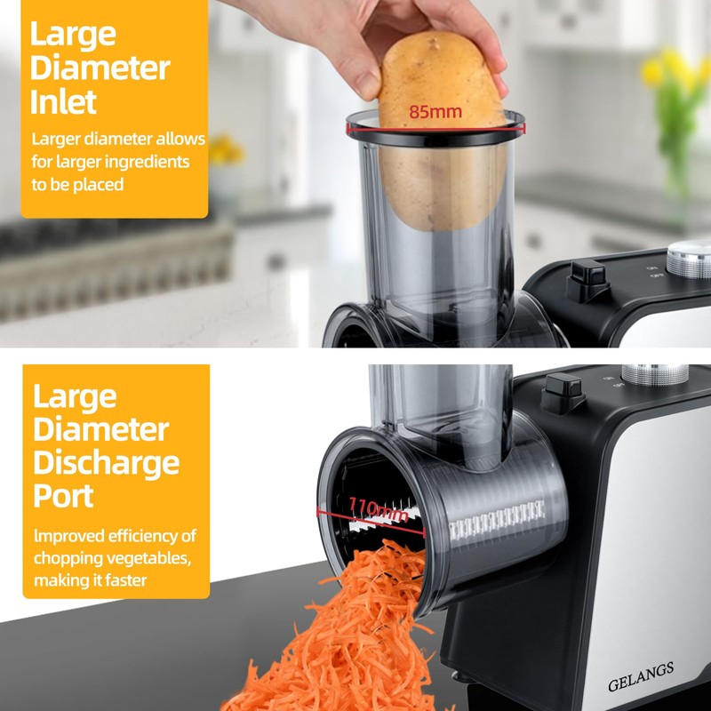 5 In 1 Electric vegetable slicer，300W Electric Cheese Grater Salad