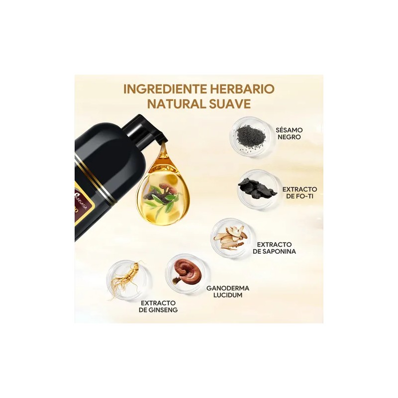 Kaisasa Shampoo Con Tinte Cubre Canas Natural Jengibre