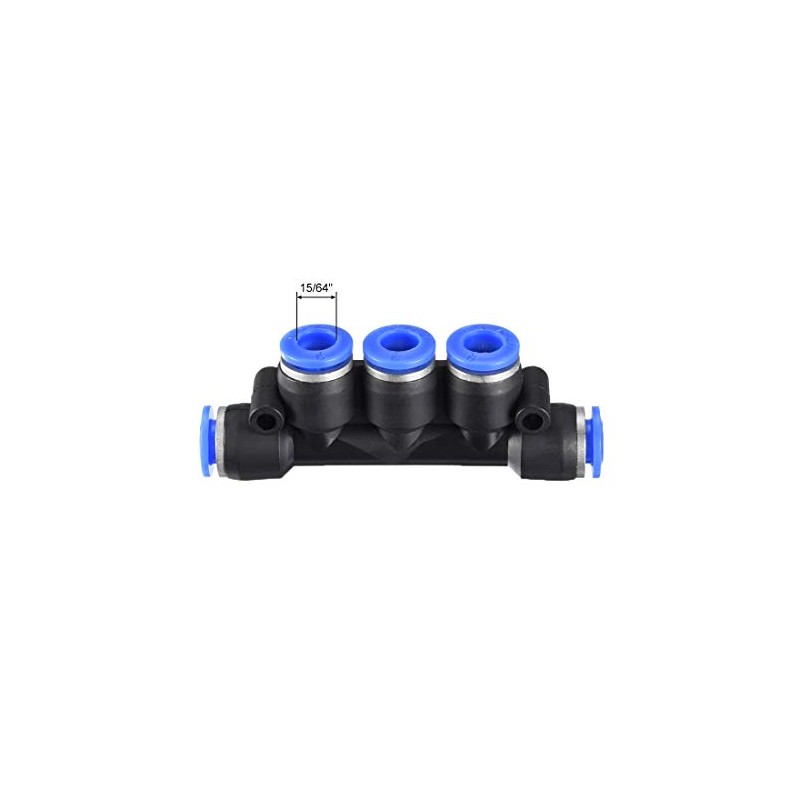 sourcing map Plastic Inline Manifold Union Push to Connect Tube