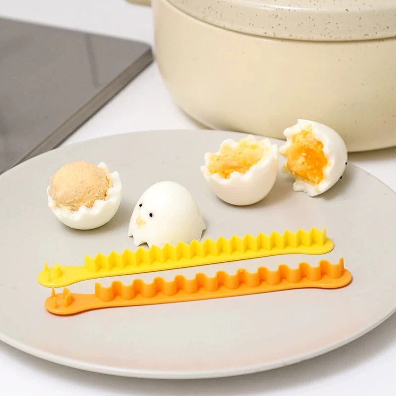 2pcs Fancy Cut Egg Cooked Eggs Cutter Lace Egg Slicer