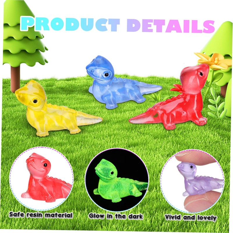 Hohopeti 60pcs Mini Gecko Dinosaur Mini Lizard Figurines Small Animal
