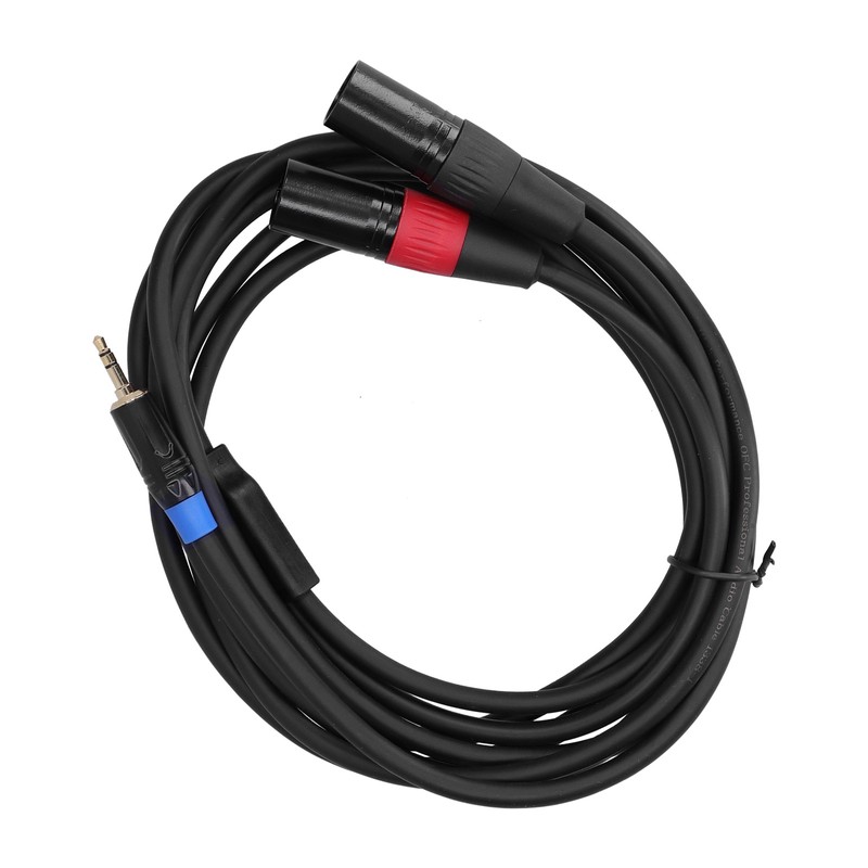 3.5mm Stereo Male to Dual 2 XLR Male Plug Connector
