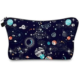 Travel Makeup Case Small, Cosmetic Zipper Bag Waterproof Small Pouch for Purse Mini, Women Cute Traveling Accessories Pouch for Ladies(Space)