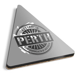 1 x Triangle Coaster - BW - Perth Australia Australian Flag Cork Backed MDF Glossy Tea Coffee Accessory #40570