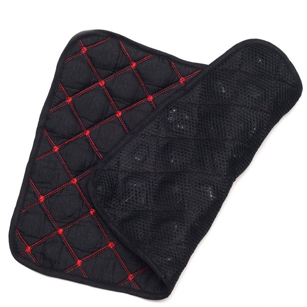 Beautéller Terahertz Mat, Body Cushion, Rough Stone, Seat Cushion, Approx. 12.5 oz (340 g), Black x Red