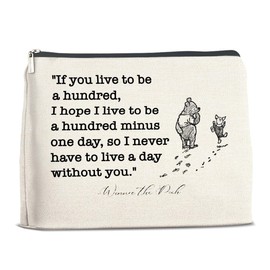 JOWMIJ Romantic Gifts for Her, Birthday Anniversary Valentine Gifts for Wife Girlfriend Winnie the Pooh Makeup Bag Pooh Bear Cosmetic Bag