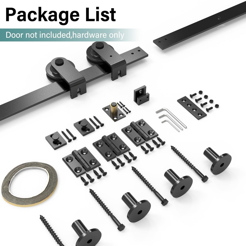 WINSOON Bifold Barn Door Hardware Kit, Bi Fold Door Hardware