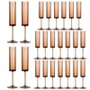 24 Pack Amber Champagne Glasses Dark Orange Wine Glasses Terracotta