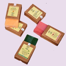 JENA STONE Luxurious Scented Handmade Soap (100gm Each) Pack of 5 Soaps | All Natural Ingredients Soap for Moisturizing Lather, Handcrafted Papaya, Tulsi & Neem and Rose Soaps
