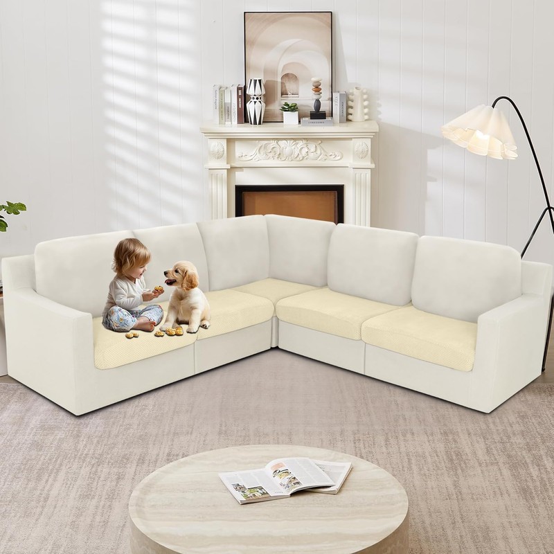 ALIECOM Sectional Couch Covers, 100% Waterproof High Stretch Sofa Slipcovers