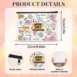 Papiailove Nurse Makeup Bag Gifts for Women Nurse Daily Affirmations LPN RN Gifts for Nurses Practitioner, Nurses Week/Day Gifts, Nursing School Graduate Birthday Appreciation Gifts