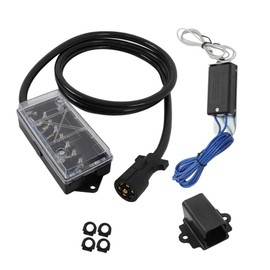 labwork 7 Way 8 FT Trailer Cord with 7 Gang Junction Box Kit with 12V Breakaway Switch and Plug Holder for Trailers RVs Campers, Trailer Connector Cable Wiring Harness with Junction Box