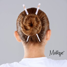 Set of 4 Hair Sticks Hair Chopsticks with Butterflies - Red and White