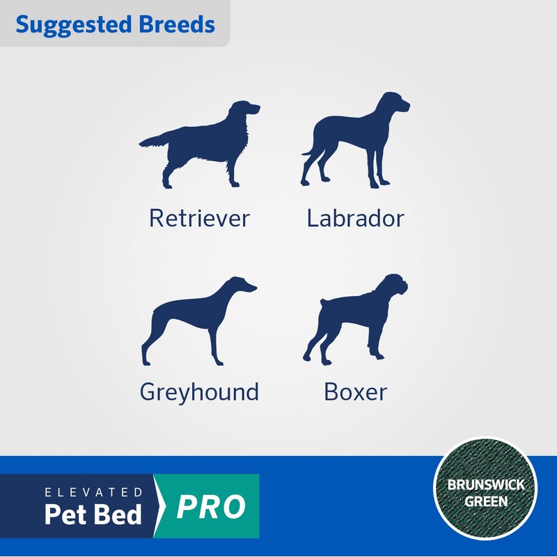 Coolaroo Pro Elevated Dog Bed - Low-Profile Access, Moisture-Resistant Cover,