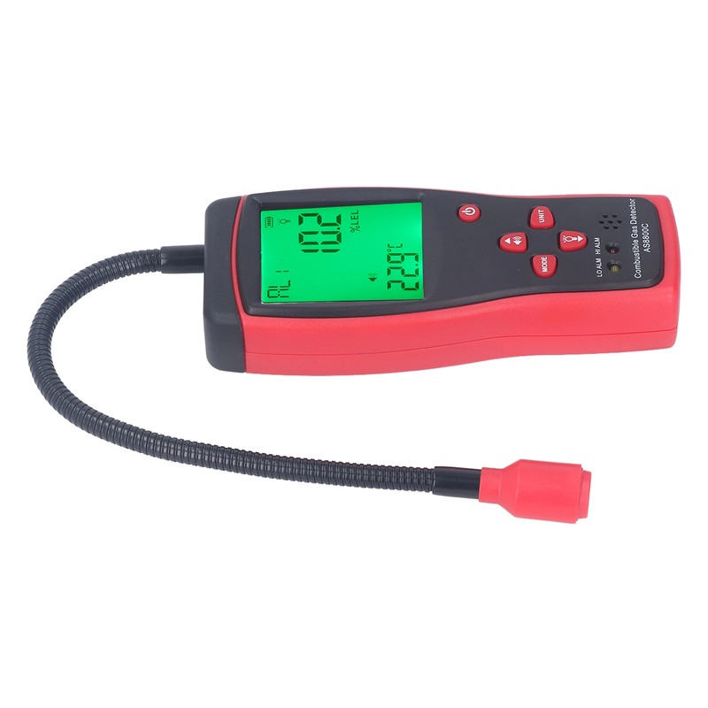 Digital Display Combustible Gas Detector Flexible Probe LCD Backlit Gas