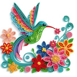 SENQAO Diamond Painting Kits for Adults, 5D Special Shape Diamond Art Kits for Beginners, Crystal Rhinestones Diamond Painting for Home Wall Decoration 12×12inch, Hummingbird