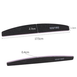 Nail File Pack of 20 Professional Nail Files 100/180 Grit Nail Files for Gel Nails and Natural Nails Reusable Double-Sided Nail File for Nail Salons DIY Nail Art Home Black