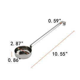 Tsnamay 10.55" Stainless steel 201 Pizza Sauce spoon Kitchen Ladles with Hooks and Long Handles for Stirring,Portioning and Serving Soups