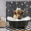 Hnmdmyi Shower Curtain Funny Highland Cow 180 x 200 cm,