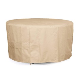 Covermates Round Accent Table Cover - Heavy-Duty Polyester, Weather Resistant, Covered Mesh Vent, Patio Table Covers, 24DIAMETER x 18H, Ripstop Tan