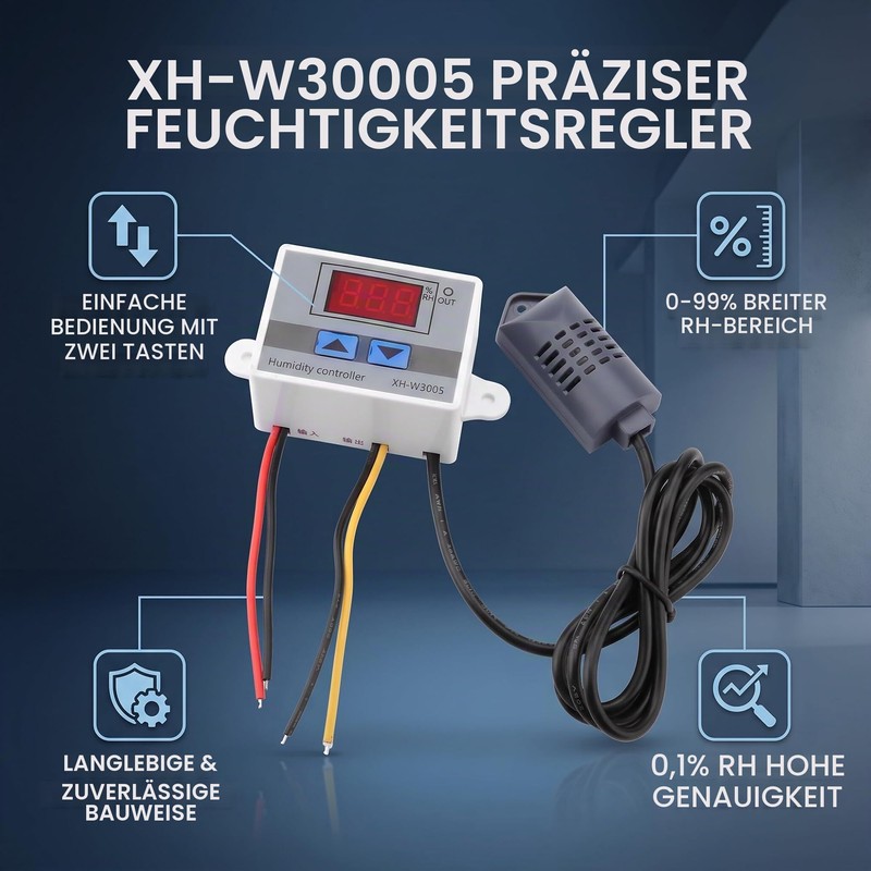 Fafeicy XH-W3005 1500W 220V Digital Hygrometer Switch Controller, 60 x
