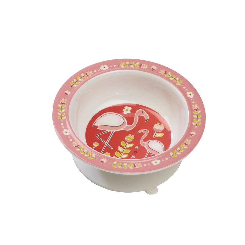 SugarBooger - Cuenco con ventosa, diseño de flamencos
