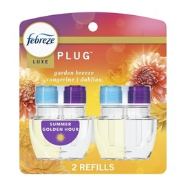 Febreze Plug In Refills New Luxe Limited Edition Plug In for Odor-Fighting Fade Defy PLUG Air Freshener, (2) Count of 0.87 fl oz Refills (Summer Golden Hour)