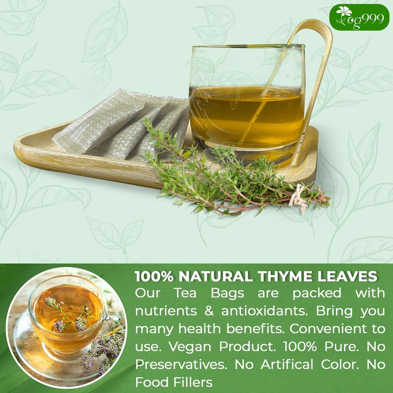 TOG999, Premium 40 Thyme Leaf Tea Bags, 100% Natural &