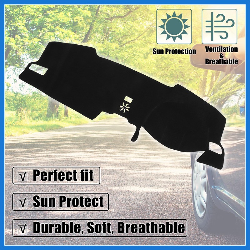 VekAuto Car Dashboard Cover Black Polyester for Honda Civic 2020-2023