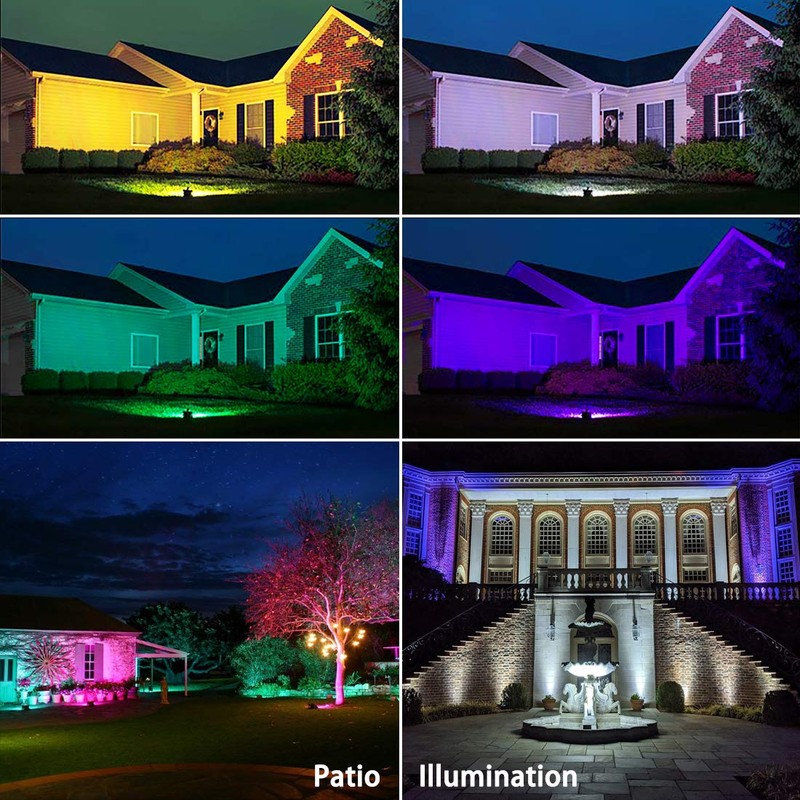 SUNVIE LED 40W Spot Lights Outdoor 5000K Daylight White Plug In Flag