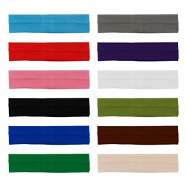 Tabanzhe Headbands for Women,12PCS Non Slip Fashion Hair Bands Elastic Soft Sports Head Band Ladies Stretchy Headband for Makeup Yoga Workout Exercise Running