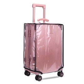 Naapesi Clear PVC Travel Suitcase Cover, Transparent Luggage Cover for Suitcase, Clear PVC Waterproof Suitcase Cover, Suitcase Cover Protector, Reusable Dustproof Luggage Cover Protector (28 Inch)