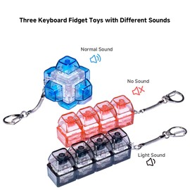 Goalife Keyboard Fidget Toy Fidget Keyboard Keychain Keyboard Clicker Fidget Toy Stress Relief Keyboard Fidget Clicker（3 Pieces）