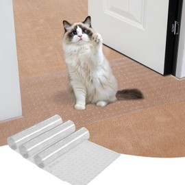 Rotayi Carpet Protector for Pets, Cat Anti Scratch Protector Mat for Doorway & Under-Door, Easy to Cut PVC Scratch Stopper, Anti-Slip Guard Carpet 3.6FT(3PCS, Clear)