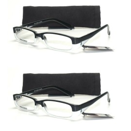 Art Wear 2 Pair Art Wear +2.50 Reading Glasses Small Black White Readers Spring Hinge