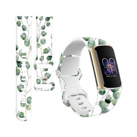 BOSPFJG Sport Bands Compatible with Charge 6 /Charge 5 for Women Men,Soft Waterproof Replacement Straps Wristbands for Charge Advanced Fitness Tracker(Watercolor Green Leaves)